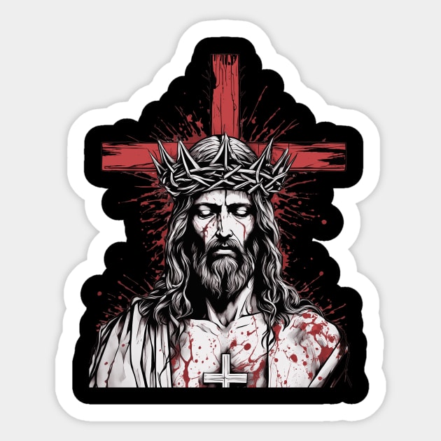 Jesus Christ the Beginning and the End Sticker by animegirlnft